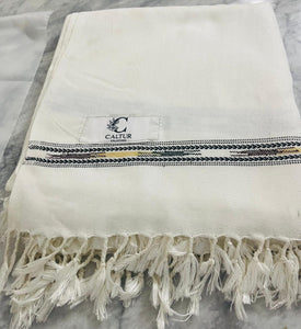 White Fabric Shawl - Caltur Collections